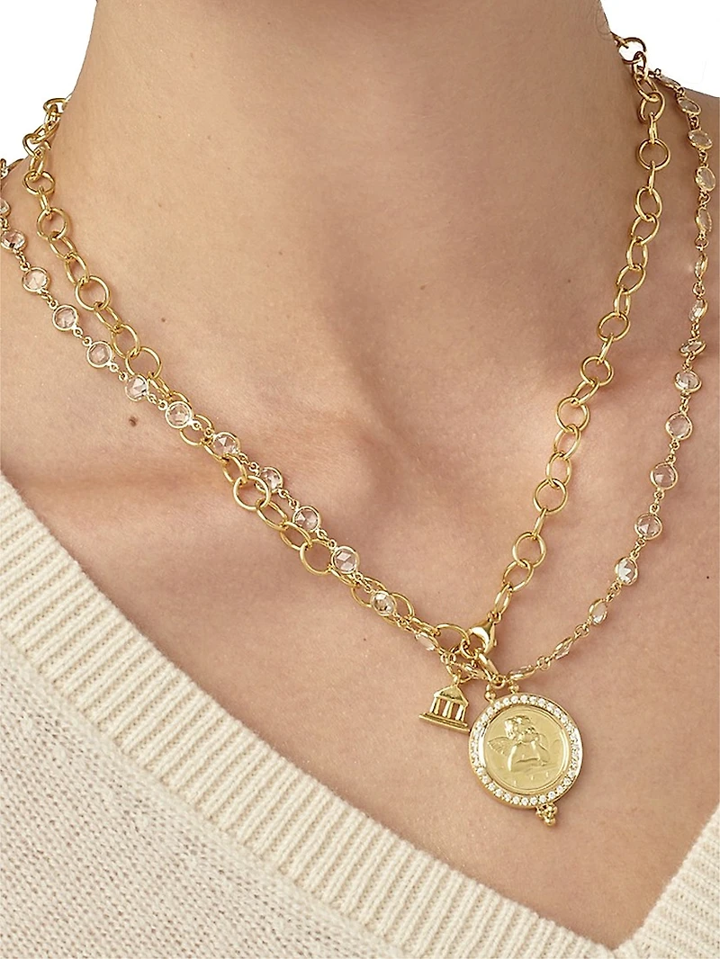 Angel 18K Yellow Gold & Diamond Pendant