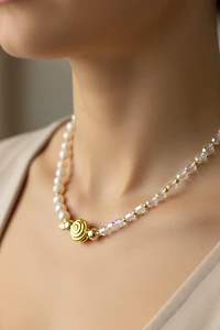 COLLAR PERLAS CULTIVADAS Y CRISTALES