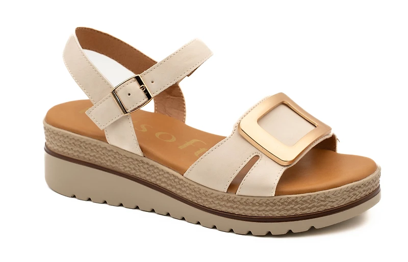 YANAIRA Cream Faux Leather