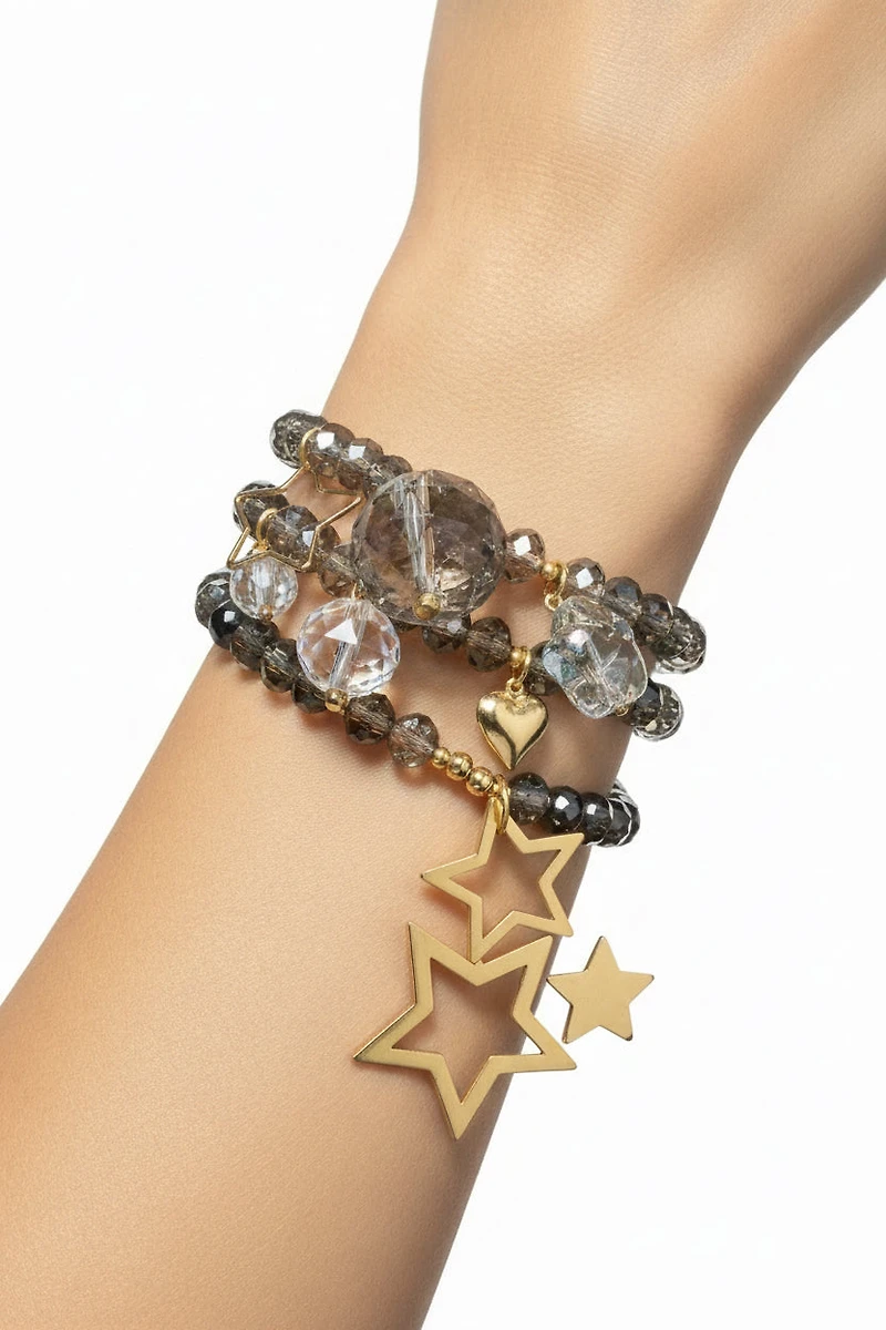 SET PULSERAS COMPLETAS EN CRISTALES ABACUS FACET TORNASOL MULTI-CHARM