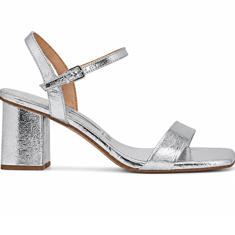 FIORA Metallic Silver Leather