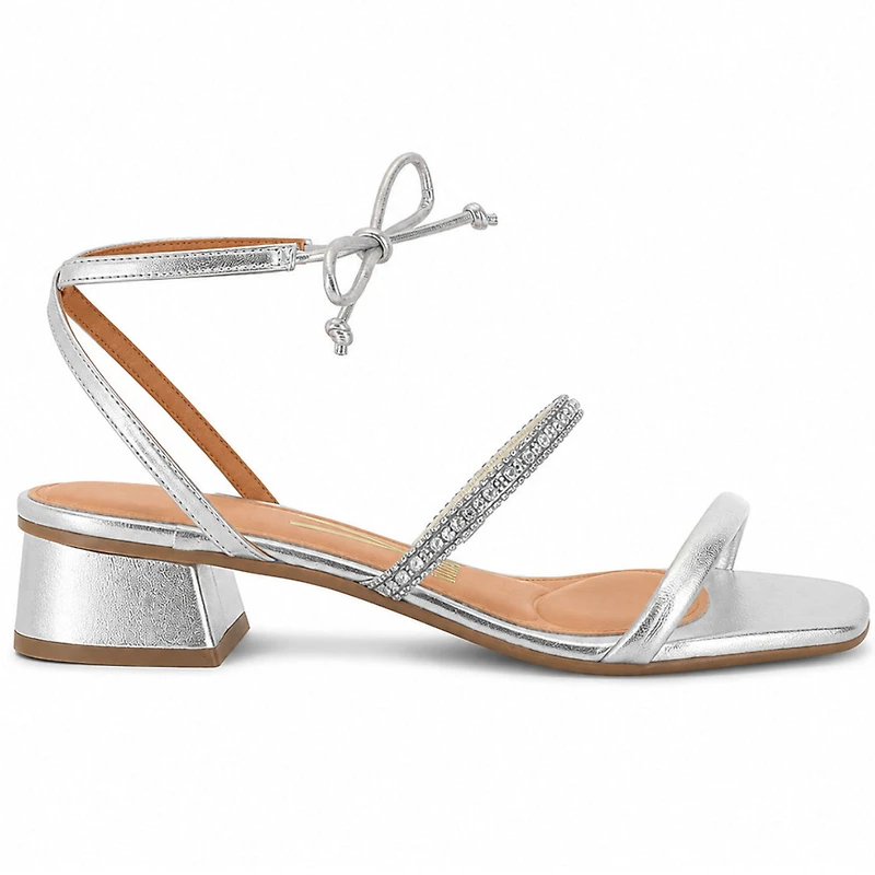 YARINA Silver Metallic Leather