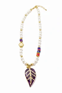COLLAR EN PERLAS CULTIVADAS GENUINAS, DISCOS SHELL, PFOC HOJA AGATHA CFOC LATERAL GOLDFIELD INDIA 4K