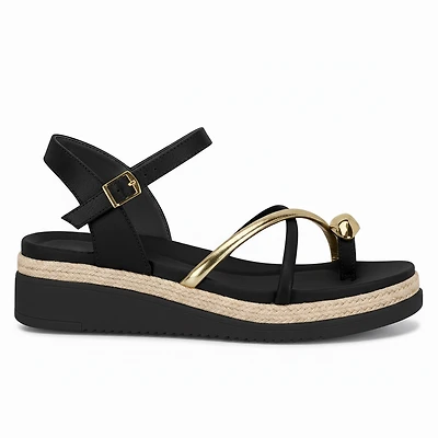 FAELA Black Faux Leather