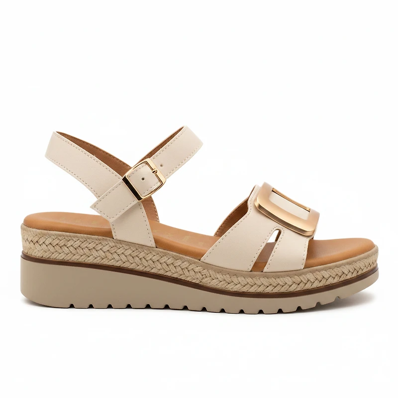 YANAIRA Cream Faux Leather