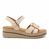 YANAIRA Cream Faux Leather