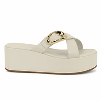 DALENA White Faux Leather