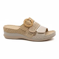 ELSINEL Beige Faux Leather