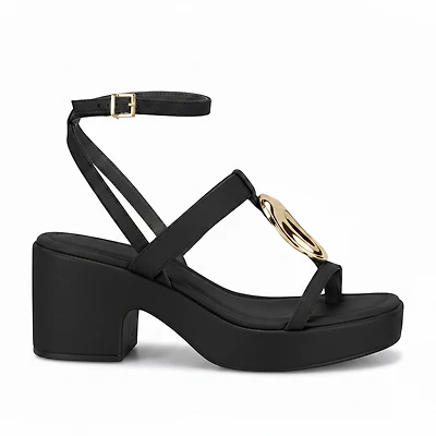IDARA Black Faux Leather
