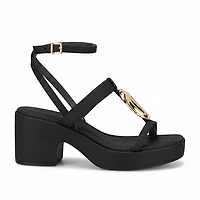 IDARA Black Faux Leather