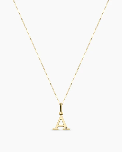 Diamond Vintage Alphabet Charm Necklace