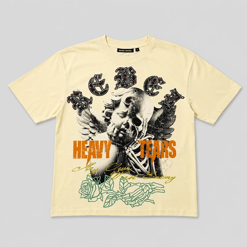 REBEL MINDS Crop T-Shirt con Rhinestones