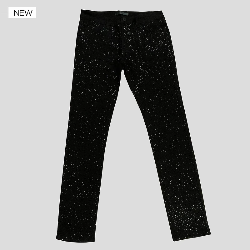 KDNK Color Rhinestone Skinny Jeans