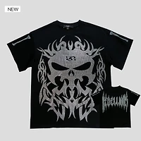 KNDK "Skull" Graphic T-Shirt Rhinestone