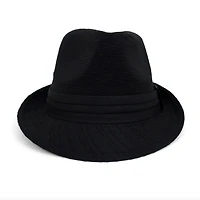 Black Trilby Fedora Hat with Band Trim