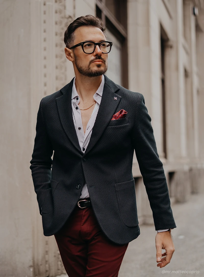 Navy Knit Sport Jacket