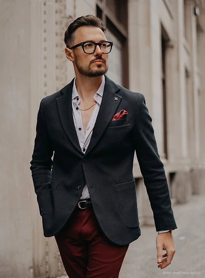 Veston en tricot marine