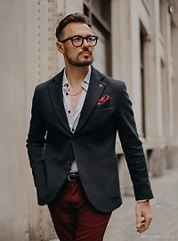 Navy Knit Sport Jacket