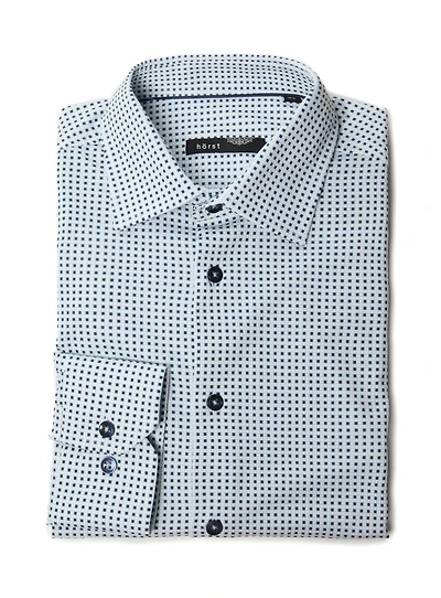 Chemise habillée à micro carreaux verts