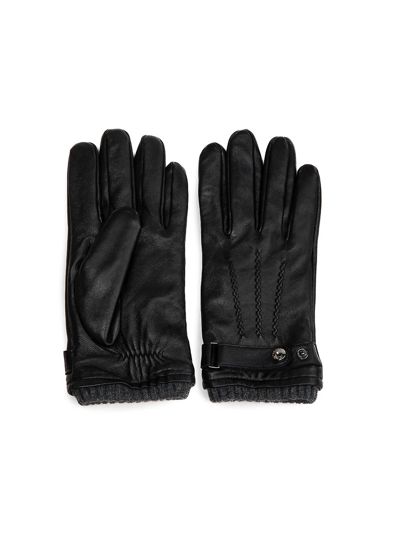Central Stitch Black Gloves