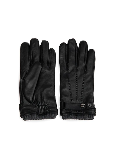 Central Stitch Black Gloves
