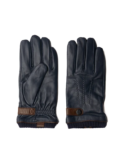 Gants en cuir marine