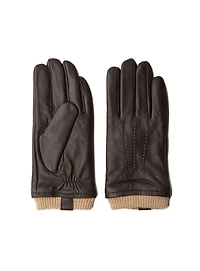 Gants en cuir brun