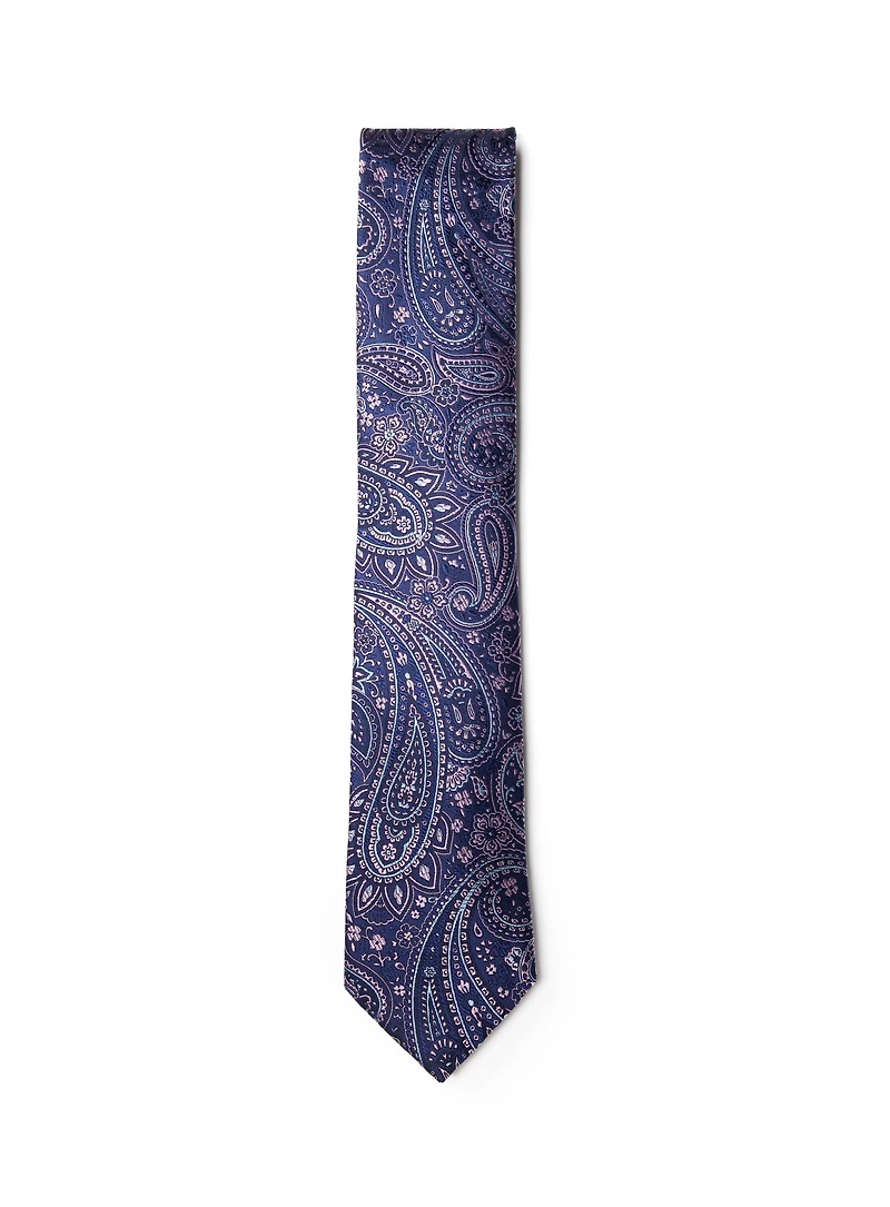 Navy Paisley Tie