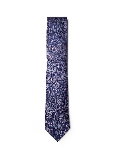Navy Paisley Tie