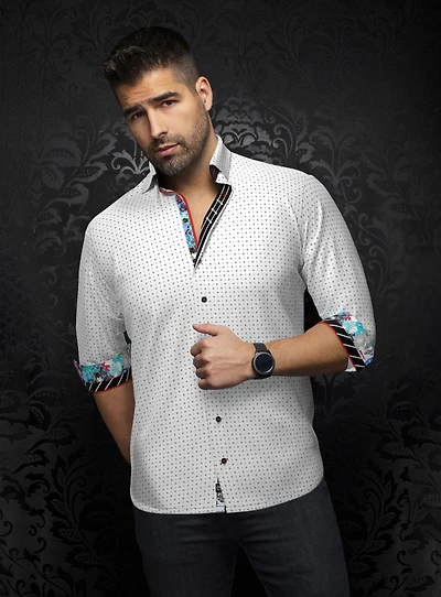'Arlo' Micro Squares Print Shirt