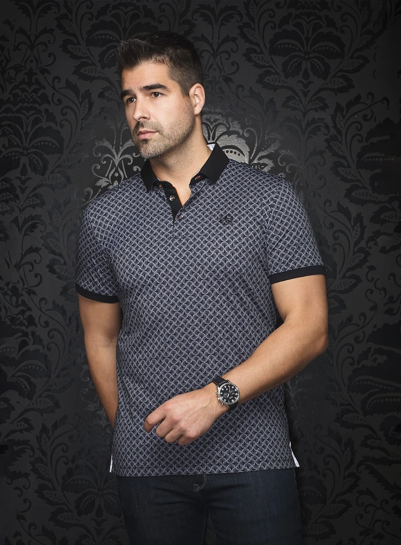 'Avesta' Spirals Print Polo