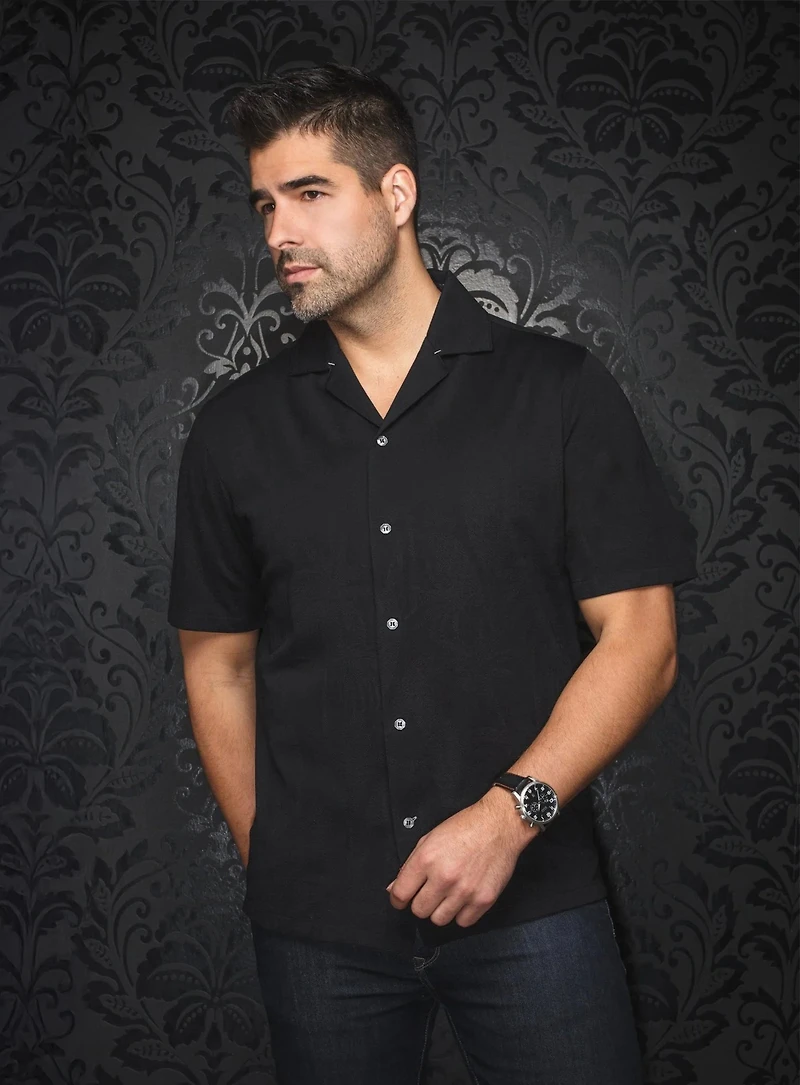 'Brahea-SS' Leaf Pattern Shirt