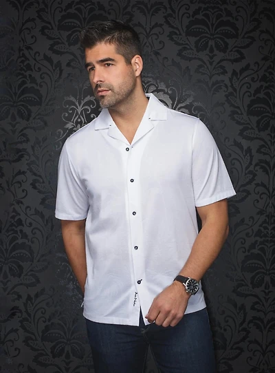 'Brahea-SS' Leaf Pattern Shirt