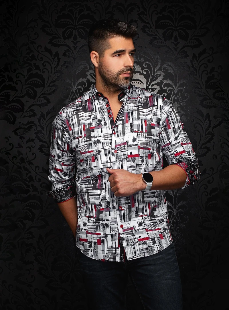 Chemise à motif abstrait 'Brooklyn'