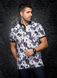 Monstera Print 'Campari' Polo