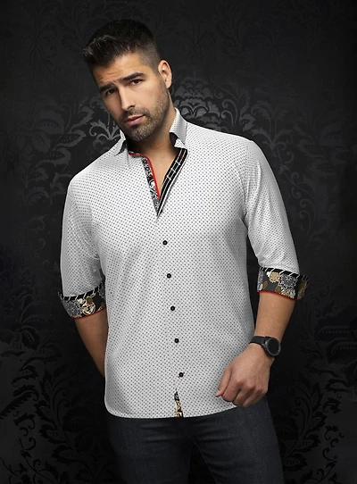 'Carelli' Micro Circles Print Shirt