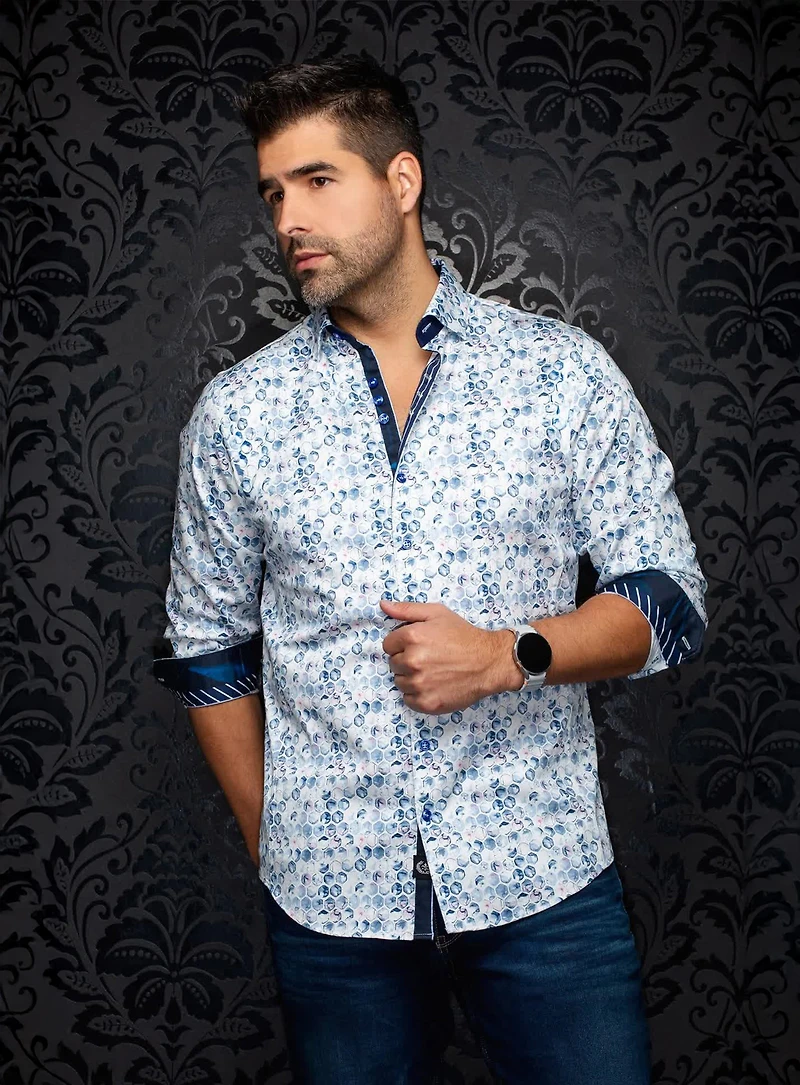 Chemise à motif d'hexgone 'Chroma'