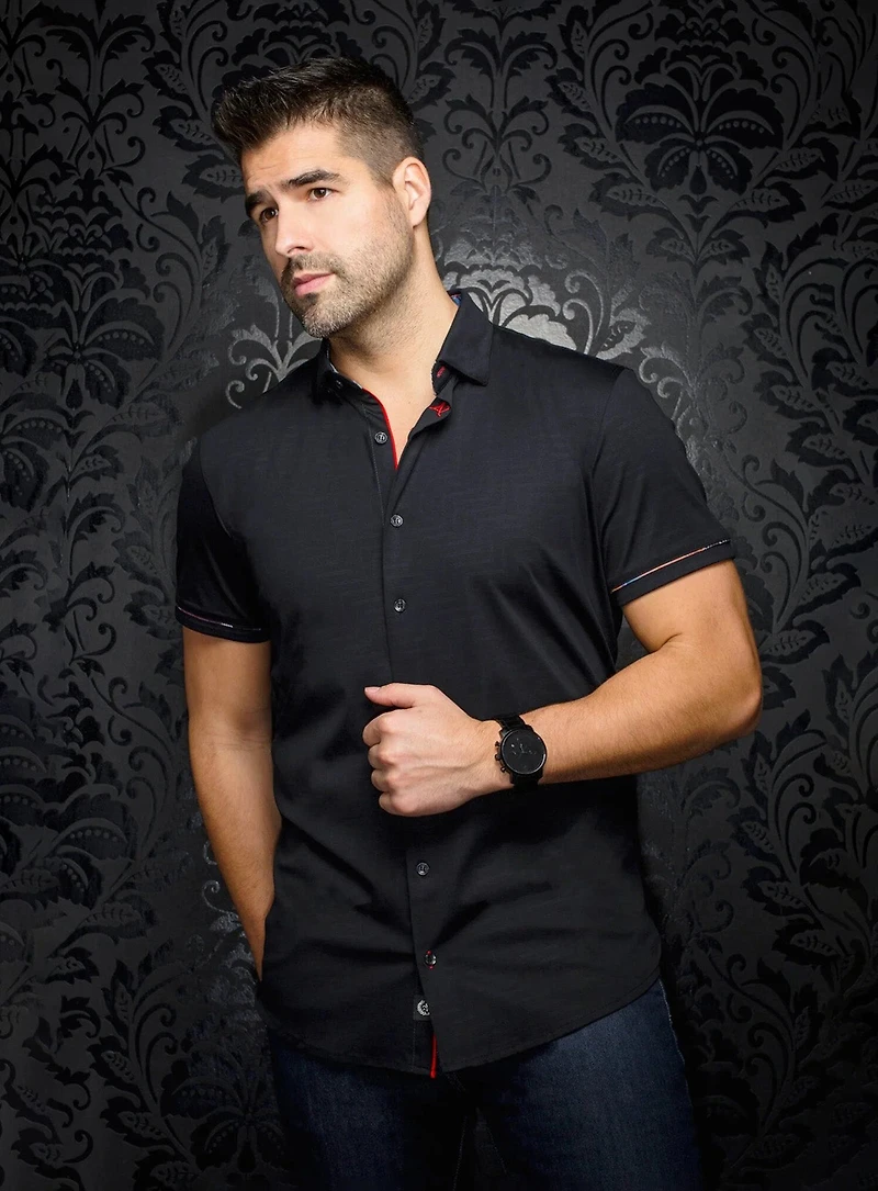 Chemise 'Divenere' à imprimé zig-zag tonal