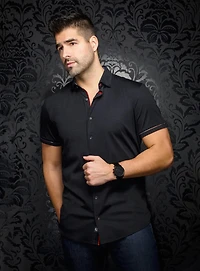 Chemise 'Divenere' à imprimé zig-zag tonal