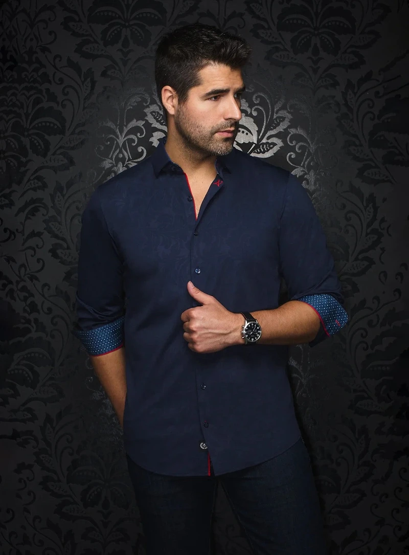 Chemise à paisley tonal 'Dunn'