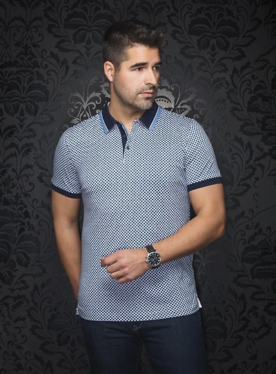 Micro Check Print 'Fairmont' Polo