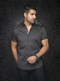 Chemise à micro imprimé 'Faro-SS'