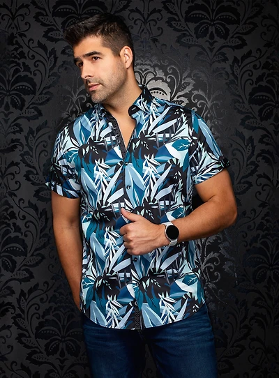 Chemise à motif de feuillages 'Greenwild-SS'