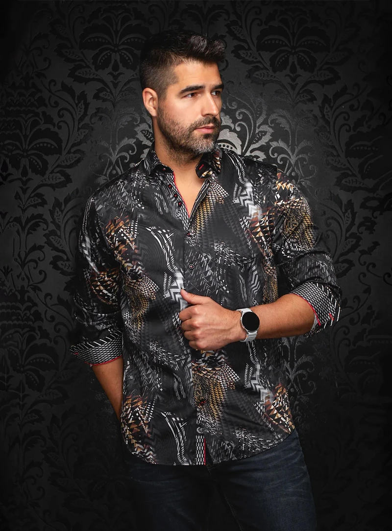 Chemise à motif abstrait 'Groove'