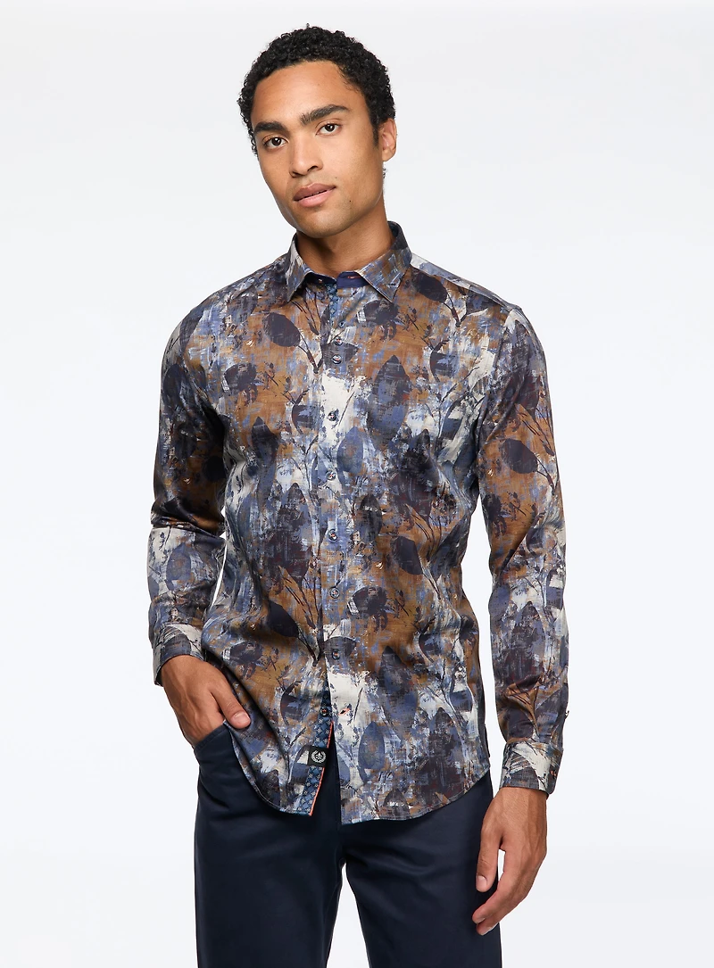 'Jasper' Leaf Print Shirt