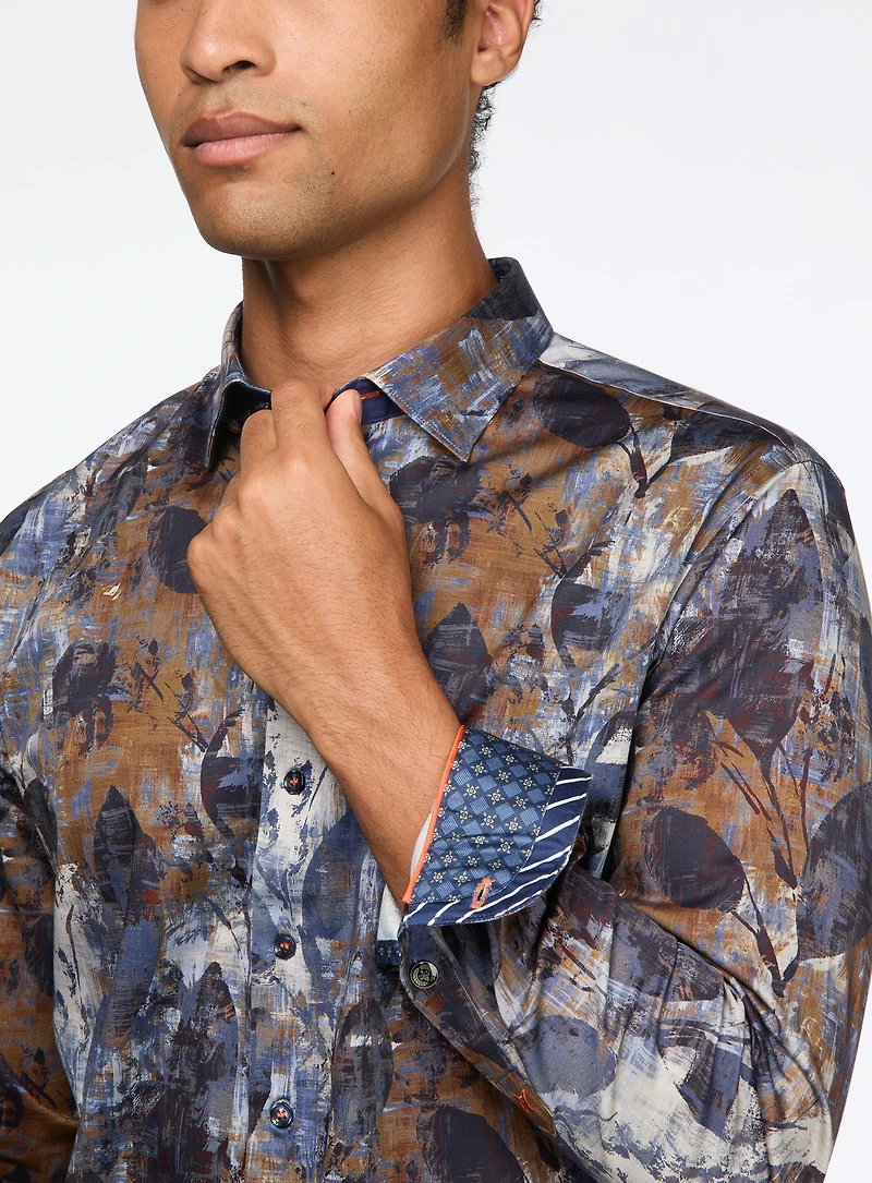 'Jasper' Leaf Print Shirt