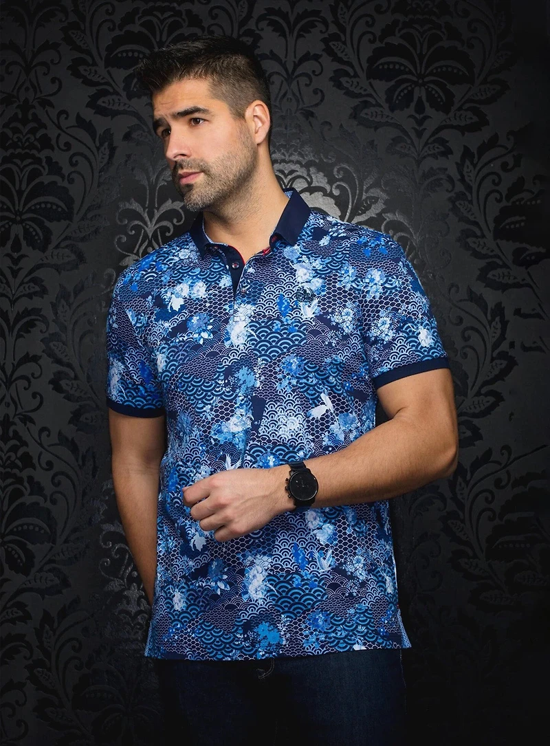 Polo 'Katsura' imprimé de demi cercles