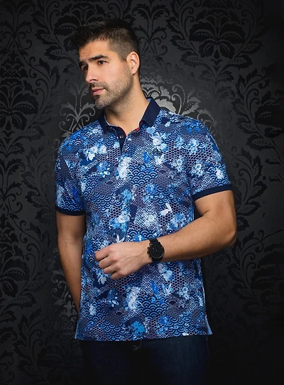 Polo 'Katsura' imprimé de demi cercles