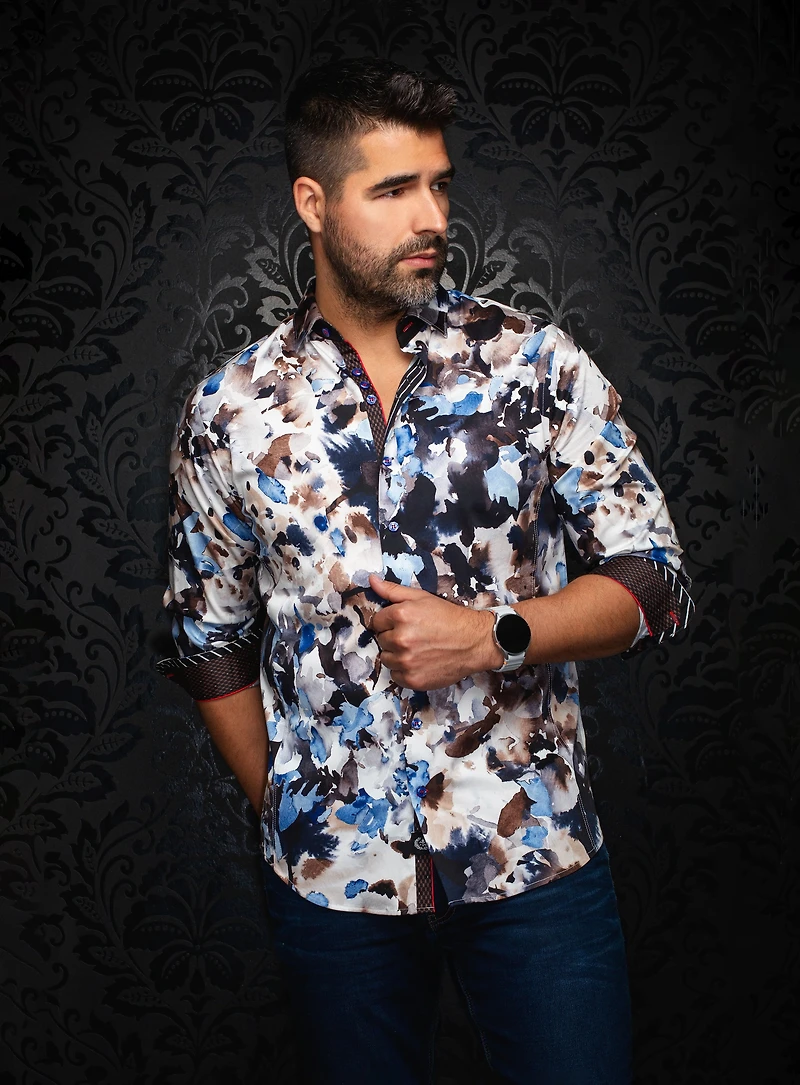 Chemise à motif aquarelle 'Magnus'