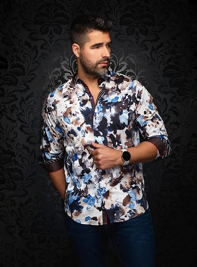 Chemise à motif aquarelle 'Magnus'
